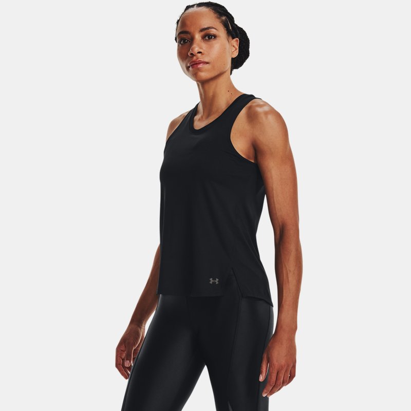 Camiseta sin mangas Under Armour Iso-Chill Laser para mujer Negro / Negro / Reflectante XS